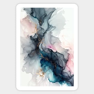 Pink and Blue Cosmos - Abstract Alcohol Ink Art Sticker